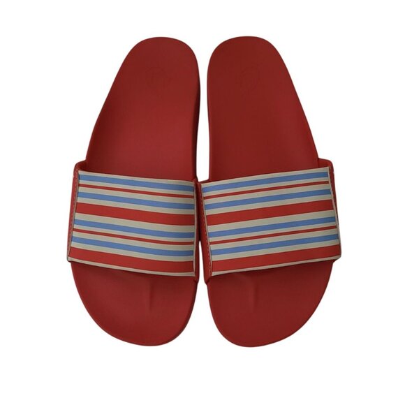 OluKai Kīpuni Limited Edition Lehua Flower / Stripe Slide Sandals Women's Sz 8 - Picture 3 of 9